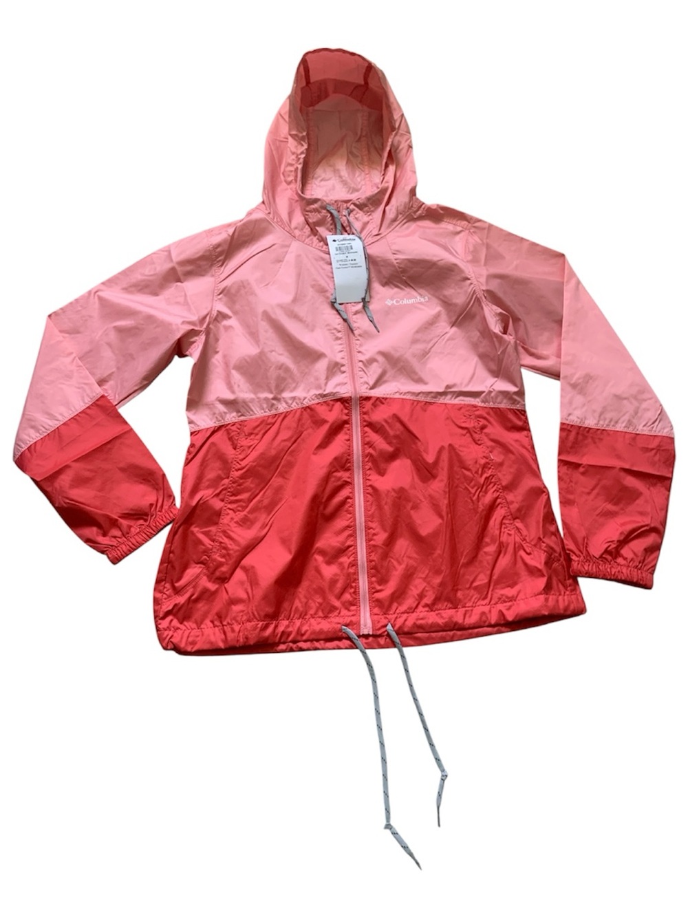 Columbia  Two-Tone Pink & Coral Hooded Rain Jacket